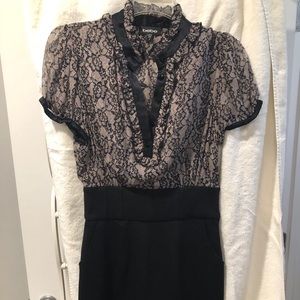 Bebe black wool skirt dress